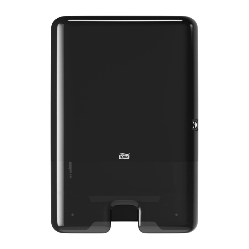 Tork Xpress Distributeur murale pour essuie-mains interfoliés noir H2, distribution feuille à feuille, gamme Elevation, 552008 Tork Xpress Distributeur murale pour essuie-mains interfoliés noir H2, distribution feuille à feuille, gamme Elevation, 552008
