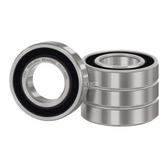 XiKe 4 pièces 6900-2RS Roulement à billes 10x22x6mm Acier chromé et Double joint en caoutchou et Pré-lubrifié, 6900RS Roulements