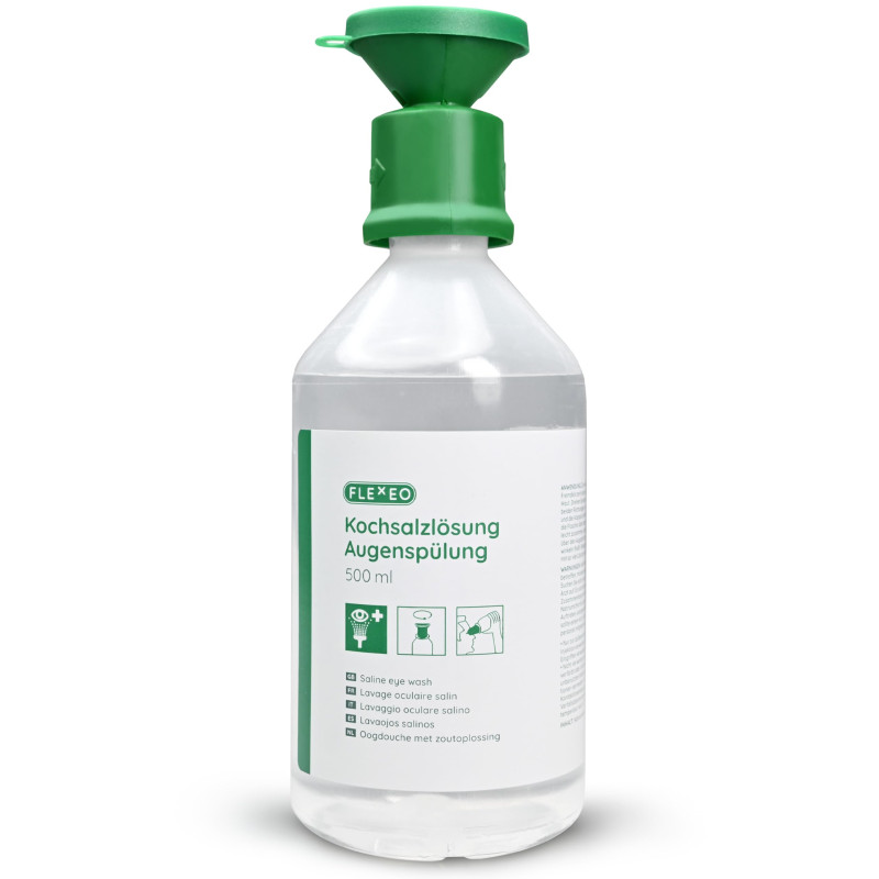 FLEXEO serum physiologique bouteille NaCl 0.9 - Rince oeil 500 ml - lavage des yeux chlorure de sodium - bouteille - lotion ocul FLEXEO serum physiologique bouteille NaCl 0.9 - Rince oeil 500 ml - lavage des yeux chlorure de sodium - bouteille - lotion ocul