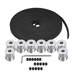 Poulie de distribution TUZUK GT2, roue de poulie de distribution 8pcs 5mm 20T et courroie de distribution GT2 en caoutchouc 5M,
