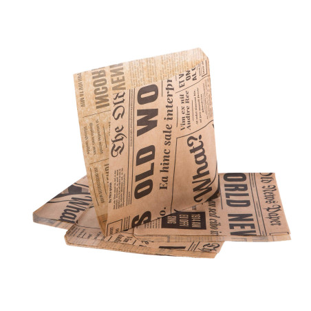 Oldnews (Paquet de 50) Craft 150 x 150 mm Paper Party Merchandise 15 x 15 cm Sacs Sacs Conteneur de stockage du déjeuner Frites