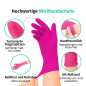 SF Gants nitrile magenta L – 100 gants jetables, non poudrés, sans latex, résistants, pour la cuisine, l’usage médical, le ménag