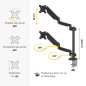 Fellowes Bras Écrans 2 PC Platinum Double Vertical pour 2 Moniteurs Jusqu'à 32", Hauteur Ajustable, Norme VESA, 2 Ports USB, Noi Fellowes Bras Écrans 2 PC Platinum Double Vertical pour 2 Moniteurs Jusqu'à 32", Hauteur Ajustable, Norme VESA, 2 Ports USB, Noi