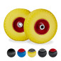 Relaxdays Roue de diable, 2x roue de brouette caoutchouc, pour axe de 20 mm, 3.00-4", 260 x 85 mm, jaune-rouge