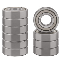 XiKe 10x 6203ZZ Roulements à billes 17x40x12mm, Acier 100Cr6 - Prélubrifié - Double joint métallique, 6203-2Z Roulements à bille