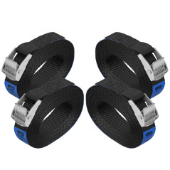 Sangle à Griffe Sangle d'arrimage Sangle de Fixation - Noir - 1m 2,5m 4m 6m - Charge maximale 250 kg DIN en 12195-2, 4 pièces 2.