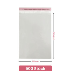 Netuno 500 sachets plats en PP 25 x 35 cm sachets plastiques transparents en polypropylène emballages d'envoi sacs plastiques tr