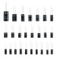 WINGONEER 25 Valeurs 16V 25V 50V 1uF à 2200uF Condensateurs électrolytiques Assortiment assorti Kit Set Noir - 125PCS