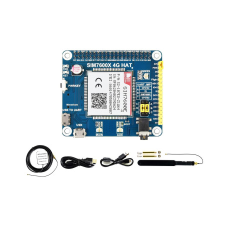 Waveshare 4G/3G/2G/GSM/GPRS/GNSS Hat for Raspberry Pi 4 Jetson Nano Based on SIM7600E-H Supports LTE CAT4 for Downlink Data Tran
