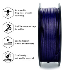 ZIRO Diamant Filament de Imprimante 3D Diamant Série PLA 1.75mm 1kg (2.2 lb), Précision Dimensionnelle +/- 0.03mm, Diamant Bleu