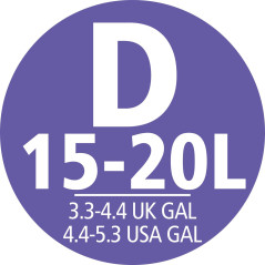 Brabantia Sacs Poubelle PerfectFit (Code D - 15L / 20L), Ultra Résistant, Poignées Coulissantes (40 Sacs)