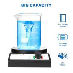ANZESER Agitateur Magnétique de Laboratoire 3500 tr/min, Capacité d'agitation maximale : 3000ml, Type d'agitation
