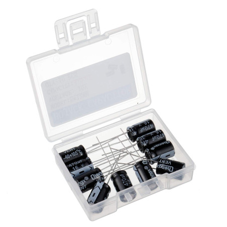 BOJACK 470uF 16V 8x12mm Condensateurs 470 MFD 16 volts 0.32x0.47 pouces ± 20% condensateurs électrolytiques en aluminium (paquet