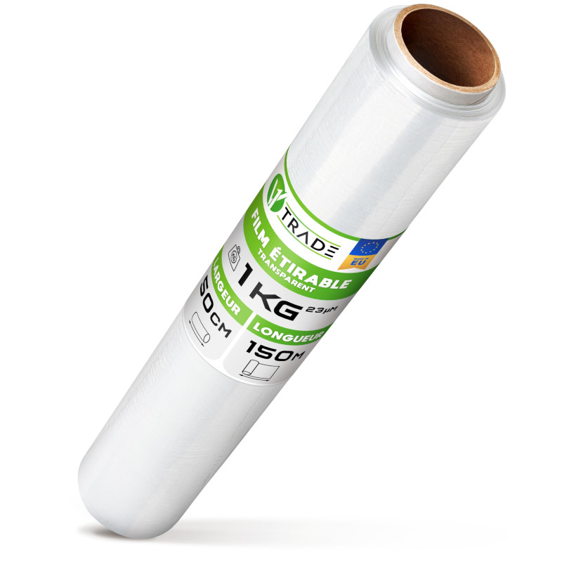 V1 TRADE Film Etirable Demenagement - Film Palette Transparent 50cm x 150m - Plastique Protection pour Colis et Meubles V1 TRADE Film Etirable Demenagement - Film Palette Transparent 50cm x 150m - Plastique Protection pour Colis et Meubles