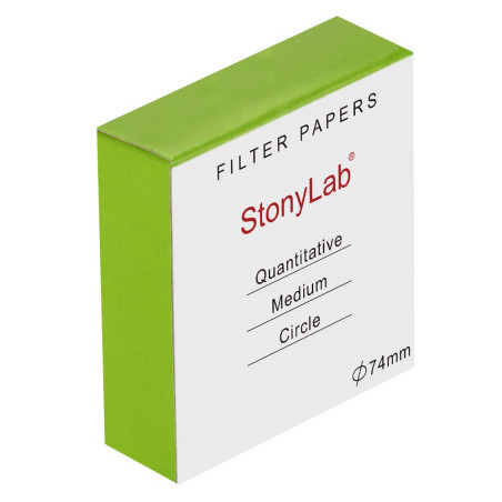 stonylab Cercles de Papier Filtre Quantitatif, Papier Filtre en Cellulose de 74mm de Diamètre avec une Vitesse de Filtration du 
