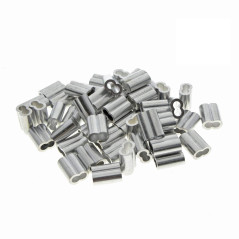Kitchen-dream Colliers de câble en aluminium de manchons de câble métallique de diamètre de 0,04 pouce (1 mm) (50PCS)