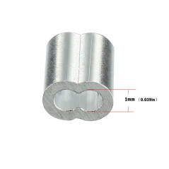 Kitchen-dream Colliers de câble en aluminium de manchons de câble métallique de diamètre de 0,04 pouce (1 mm) (50PCS)