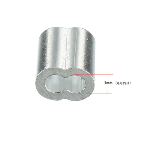 Kitchen-dream Colliers de câble en aluminium de manchons de câble métallique de diamètre de 0,04 pouce (1 mm) (50PCS)