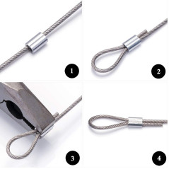 Kitchen-dream Colliers de câble en aluminium de manchons de câble métallique de diamètre de 0,04 pouce (1 mm) (50PCS)