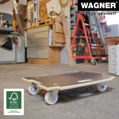 Wagner Chariot à roulettes MM 1382 I 59 x 39 x 11 cm - Charge 250 kg - Extensible de manière Flexible - pour Charges de (Presque