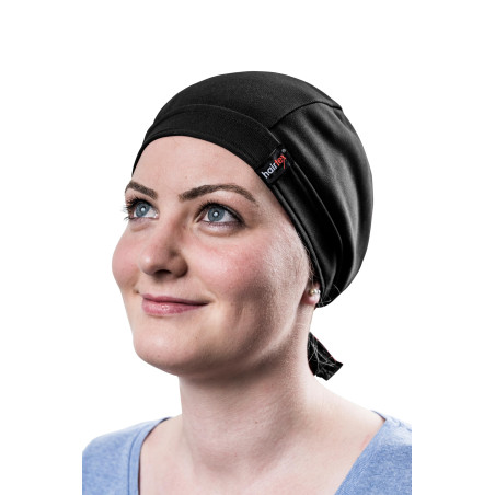 hairtex Bonnet d’étable avec rubans – Protège contre les odeurs – Résistant à l’eau, Anti-saleté, Respirant noir S