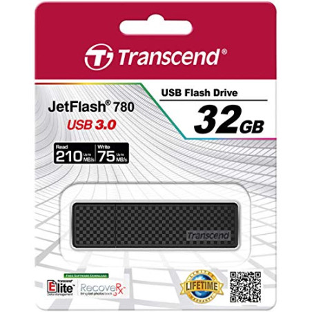 Transcend JetFlash 780 Clé USB 32GB USB 3.1 Gen 1, légère et compacte avec mémoire MLC, jusqu'à 400 MB/s - TS32GJF780