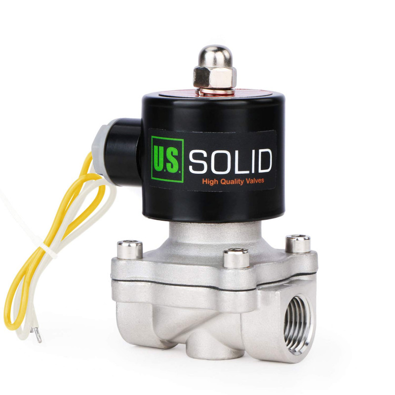 U.S. Solid 220 V AC 1/2" G Electrique Électrovanne acier inoxydable Normalement fermé "NC" Solenoid Valve entraînement direct Ai U.S. Solid 220 V AC 1/2" G Electrique Électrovanne acier inoxydable Normalement fermé "NC" Solenoid Valve entraînement direct Ai