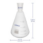 Labasics Flacon Erlenmeyer en Verre 24/40, Flacon à Paroi Épaisse en Verre Borosilicaté avec Joint Extérieur Conique Standard 24 Labasics Flacon Erlenmeyer en Verre 24/40, Flacon à Paroi Épaisse en Verre Borosilicaté avec Joint Extérieur Conique Standard 24