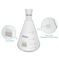 Labasics Flacon Erlenmeyer en Verre 24/40, Flacon à Paroi Épaisse en Verre Borosilicaté avec Joint Extérieur Conique Standard 24 Labasics Flacon Erlenmeyer en Verre 24/40, Flacon à Paroi Épaisse en Verre Borosilicaté avec Joint Extérieur Conique Standard 24