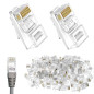 Rayong 100Pcs Connecteur Rj45 Cat6 Métal Blindé Fiche RJ45 Cat6 8P8C Via Une Prise Modulaire Ethernet pour Connecteur de Passe à