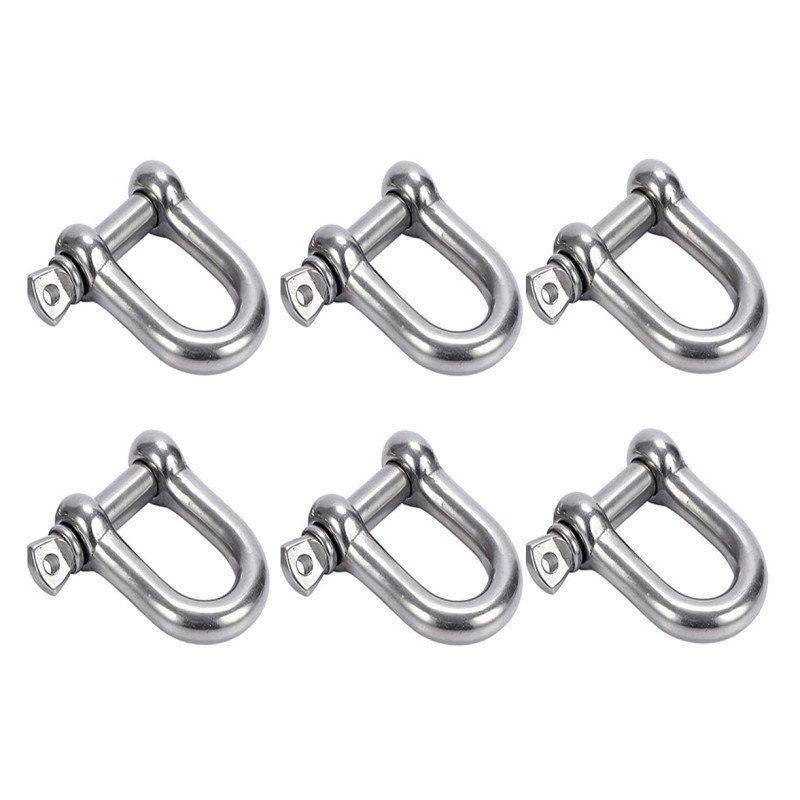 SyiXute 6 Pièces M6 Manille D'anneau de D,Acier Inoxydable 304 D Manille,Manille de Levage pour L'alpinisme la Randonnée la Chaî SyiXute 6 Pièces M6 Manille D'anneau de D,Acier Inoxydable 304 D Manille,Manille de Levage pour L'alpinisme la Randonnée la Chaî