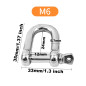 SyiXute 6 Pièces M6 Manille D'anneau de D,Acier Inoxydable 304 D Manille,Manille de Levage pour L'alpinisme la Randonnée la Chaî SyiXute 6 Pièces M6 Manille D'anneau de D,Acier Inoxydable 304 D Manille,Manille de Levage pour L'alpinisme la Randonnée la Chaî