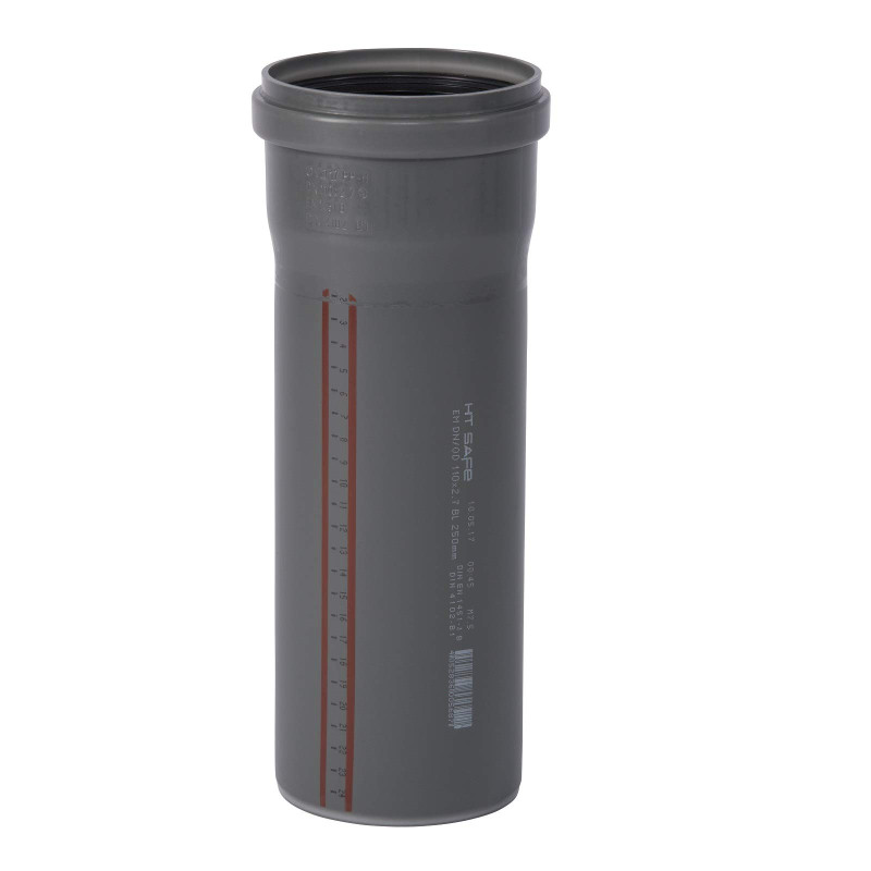 Ostendorf HTsafe Tuyau en T avec manchon DN 110 mm 250 mm Gris Ostendorf HTsafe Tuyau en T avec manchon DN 110 mm 250 mm Gris