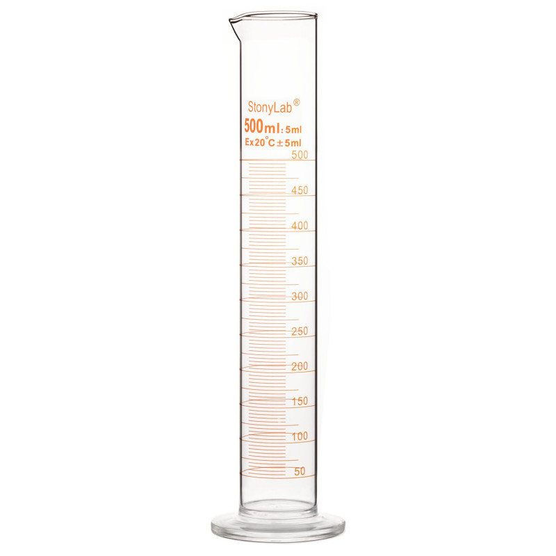 stonylab Verre Cylindre Gradué (1 Paquet), Graduated Cylinder Verre Borosilicaté 500 ml Mur Lourd Verre Gradué Éprouvette stonylab Verre Cylindre Gradué (1 Paquet), Graduated Cylinder Verre Borosilicaté 500 ml Mur Lourd Verre Gradué Éprouvette