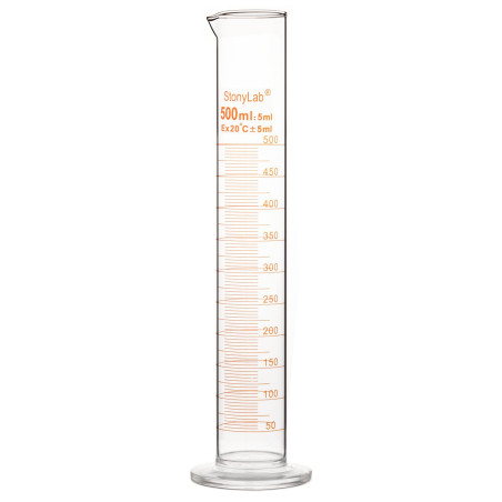 stonylab Verre Cylindre Gradué (1 Paquet), Graduated Cylinder Verre Borosilicaté 500 ml Mur Lourd Verre Gradué Éprouvette