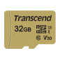 Transcend USD500S Carte mémoire microSDHC 32GB UHS-I, C10, U3, V30, 4K, Full HD, jusqu'à 95/80 MB/s, conçue pour caméras d'actio Transcend USD500S Carte mémoire microSDHC 32GB UHS-I, C10, U3, V30, 4K, Full HD, jusqu'à 95/80 MB/s, conçue pour caméras d'actio