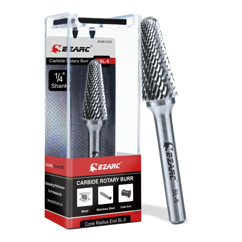 EZARC Fraise rotative en carbure de tungstène, SL-5 - Fraise en carbure de tungstène - Tige de 6,35 mm - Fraise de coupe pour le