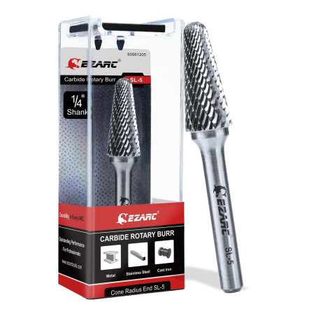 EZARC Fraise rotative en carbure de tungstène, SL-5 - Fraise en carbure de tungstène - Tige de 6,35 mm - Fraise de coupe pour le