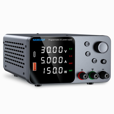 Alimentation de Laboratoire, Alimentation DC Ajustable avec Interface USB-A/Type-c, Bouton de réglage du codeur pour la Maintena