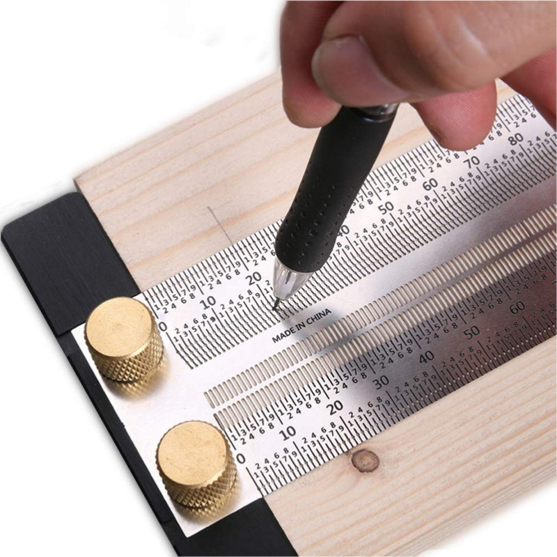 Règle T en Aluminium pour Menuiserie, Règle de Précision avec Échelle de Marquage et Trou de Suspension pour Travail du Bois, Éb Règle T en Aluminium pour Menuiserie, Règle de Précision avec Échelle de Marquage et Trou de Suspension pour Travail du Bois, Éb