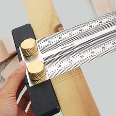 Règle T en Aluminium pour Menuiserie, Règle de Précision avec Échelle de Marquage et Trou de Suspension pour Travail du Bois, Éb