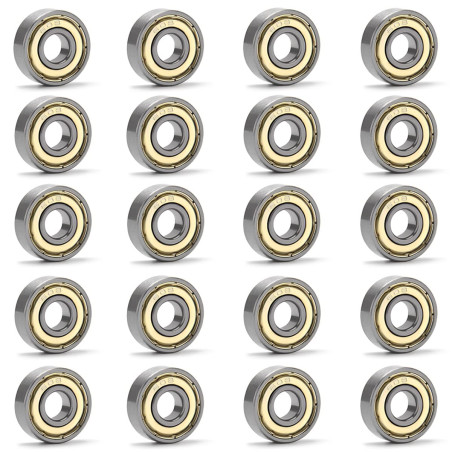 YIXISI 20 Pièces 608 ZZ Roulements, 608 ZZ Roulements à Billes en Métal Double Blindage, ABEC-7 Roulements à Billes Miniatures à