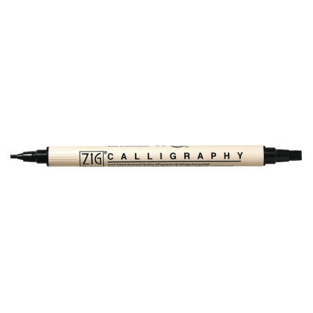 Rayher Stylo Calligraphie 1 Pièce Feutre pour Calligraphie à 2 Pointes DE 2 et 5 mm Matériel Calligraphie en Polystyrène Noir