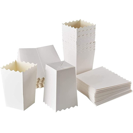 50 Pièces Boîtes à Pop-Corn, Boites à Popcorn et Bonbons, Carton Bonbons Conteneur, Popcorn Carton, Boîtes à Popcorn pour Fêtes,