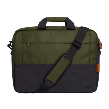 Trust Lisboa Sacoche Homme pour Ordinateur Portable 16 Pouces, Sac Bandoulière avec Sangle pour Chariot, Plastique Recyclé, Hous