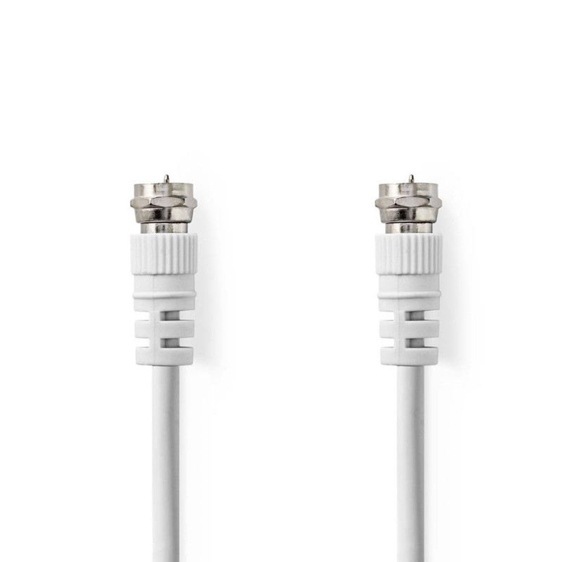 NEDIS Câble satellite et antenne | Fiche F | Fiche F | Nickelé | 75 Ohm | Double blindage | 1 m | Rond | PVC | Blanc | Label NEDIS Câble satellite et antenne | Fiche F | Fiche F | Nickelé | 75 Ohm | Double blindage | 1 m | Rond | PVC | Blanc | Label