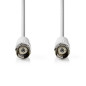 NEDIS Câble satellite et antenne | Fiche F | Fiche F | Nickelé | 75 Ohm | Double blindage | 1 m | Rond | PVC | Blanc | Label NEDIS Câble satellite et antenne | Fiche F | Fiche F | Nickelé | 75 Ohm | Double blindage | 1 m | Rond | PVC | Blanc | Label