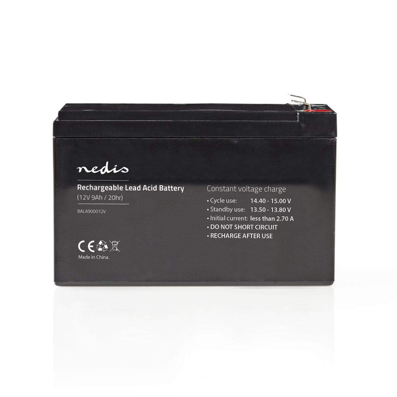 Nedis Batterie Rechargeable au Plomb Acide 12 V 9000 mAh Nedis Batterie Rechargeable au Plomb Acide 12 V 9000 mAh