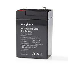 Nedis Batterie Rechargeable au Plomb-A Acide de 6 V 4000 mAh
