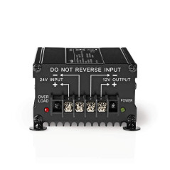 Convertisseur d'alimentation - Propulsé par la Voiture - 24 V DC - 12 V DC - 120 W - Bornier à vis - Equipé d'un fusible - Noir